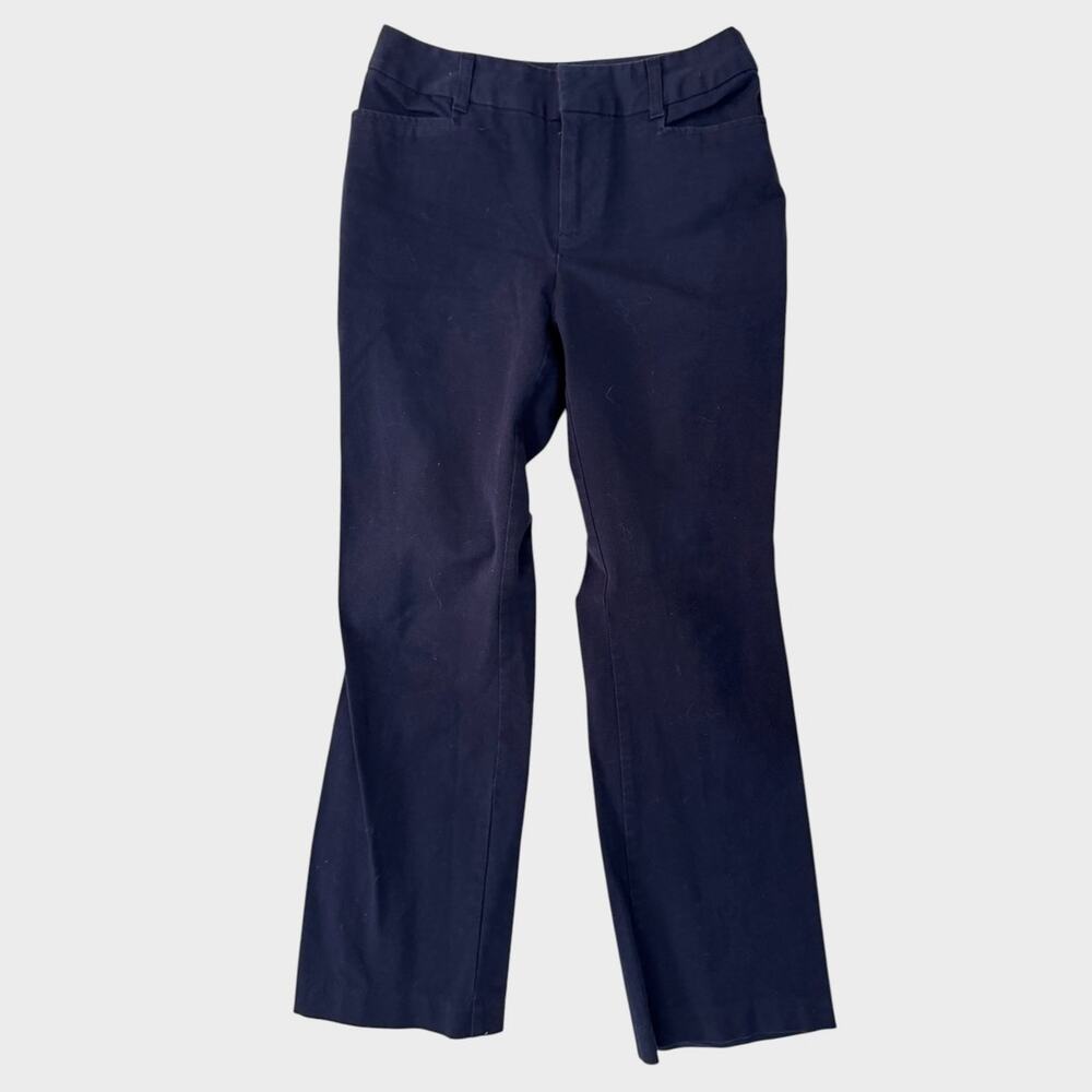 St. John's Bay Stretch Pant Size 4P Navy Blue Cotton Spandex